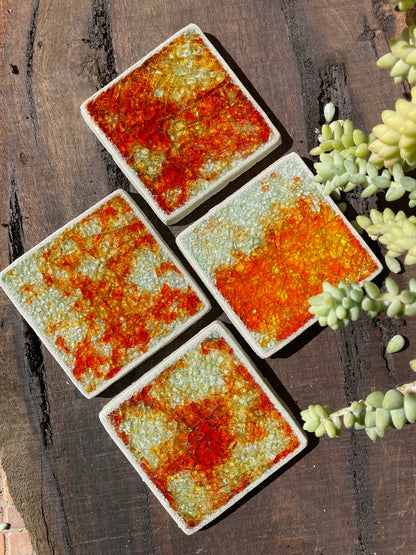 Bespoke Glass Jewel Coaters in Motion - Set of 4