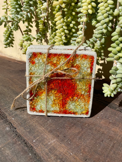 Bespoke Glass Jewel Coaters in Motion - Set of 4