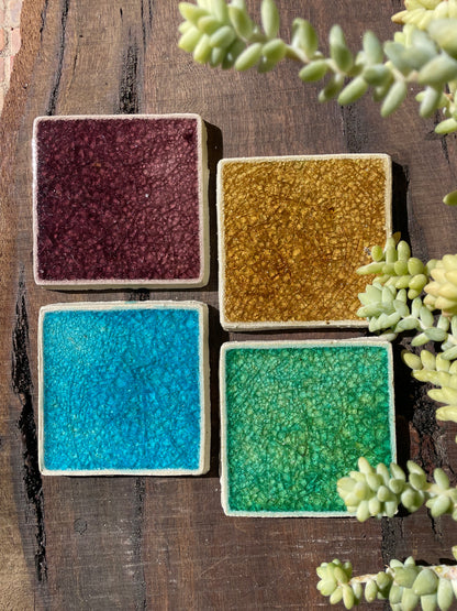 Bespoke Jewel Tile Coaters: Solid Palette - Set of 4