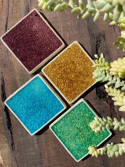Bespoke Jewel Tile Coaters: Solid Palette - Set of 4