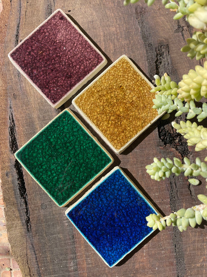 Bespoke Jewel Tile Coaters: Solid Palette - Set of 4