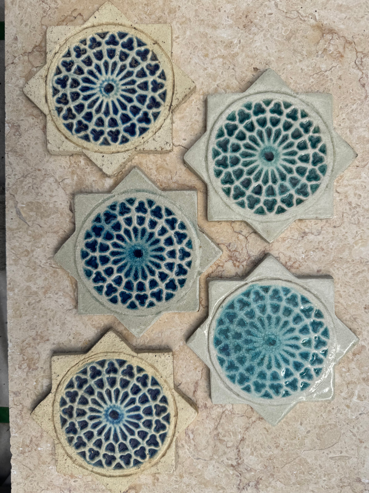 Decorative Crystal Glass Tiles | Star | Set of 10 | Star Mandala