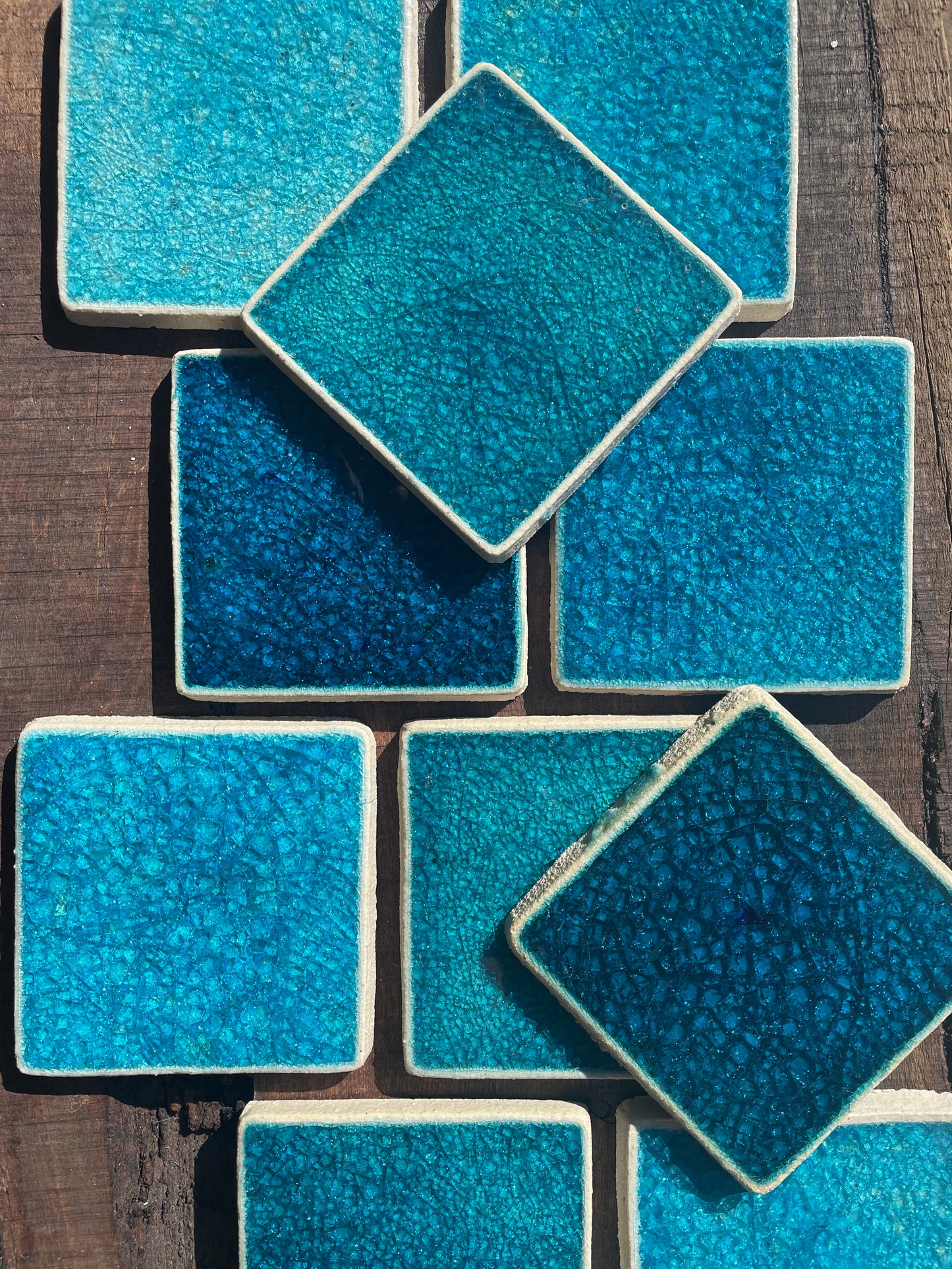 Bespoke Crystal Glass Jewel Tile: Turquoise