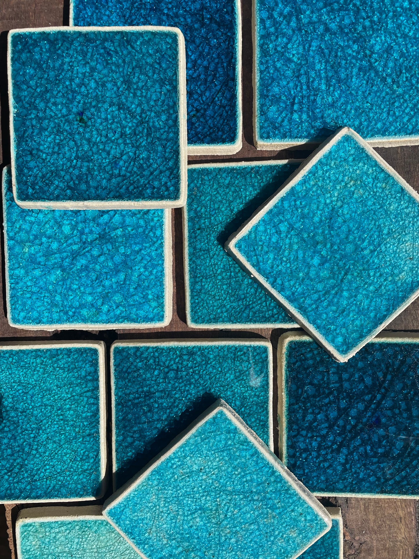 Bespoke Crystal Glass Jewel Tile: Turquoise