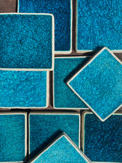 Bespoke Crystal Glass Jewel Tile: Turquoise
