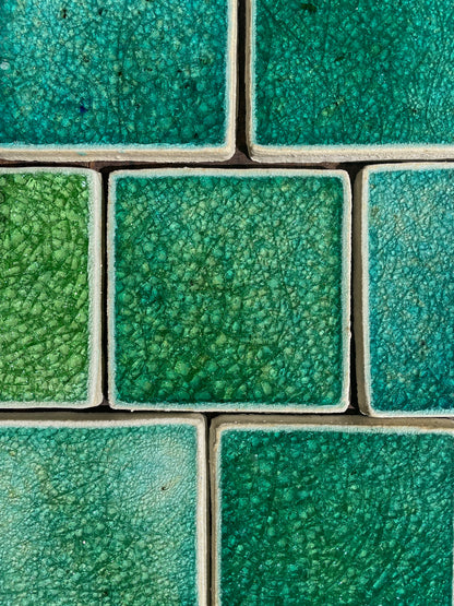 Emerald: Bespoke Crystal Glass Jewel Tile - Set of 10