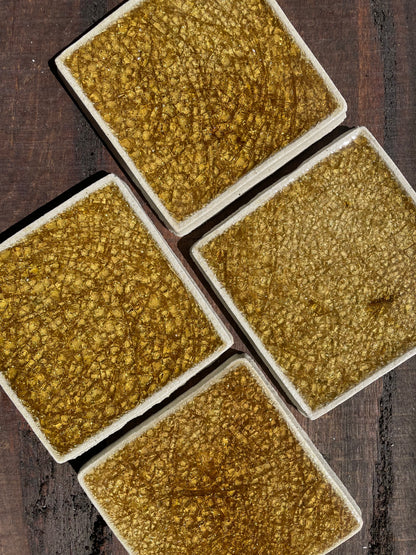 Amber - Bespoke Crystal Glass Jewel Tile: Set of 10