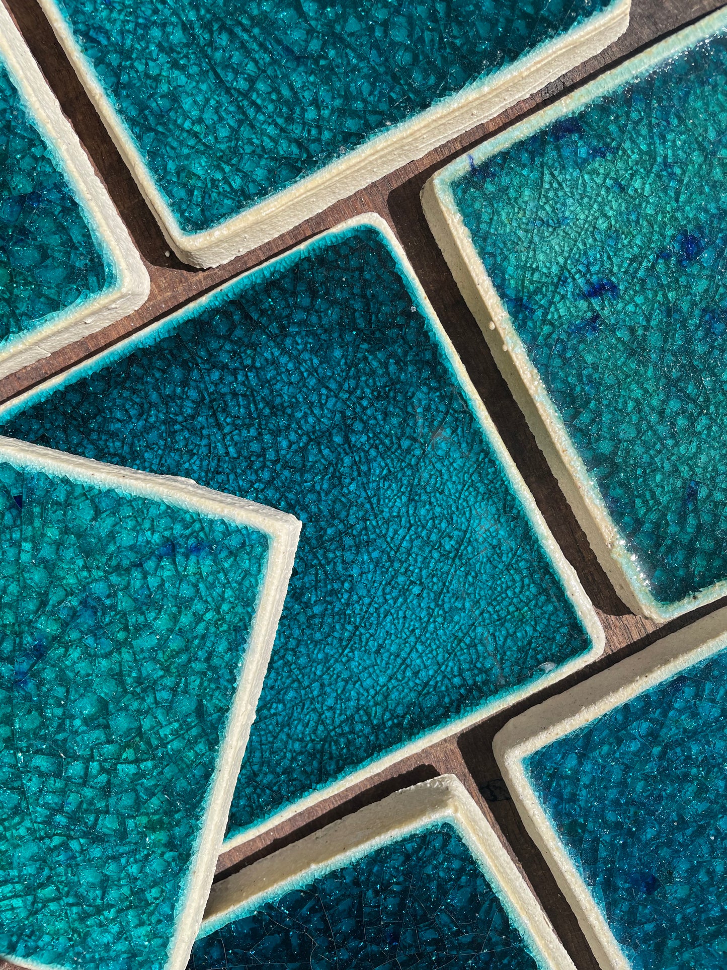 Bespoke Crystal Glass Tile: Teal