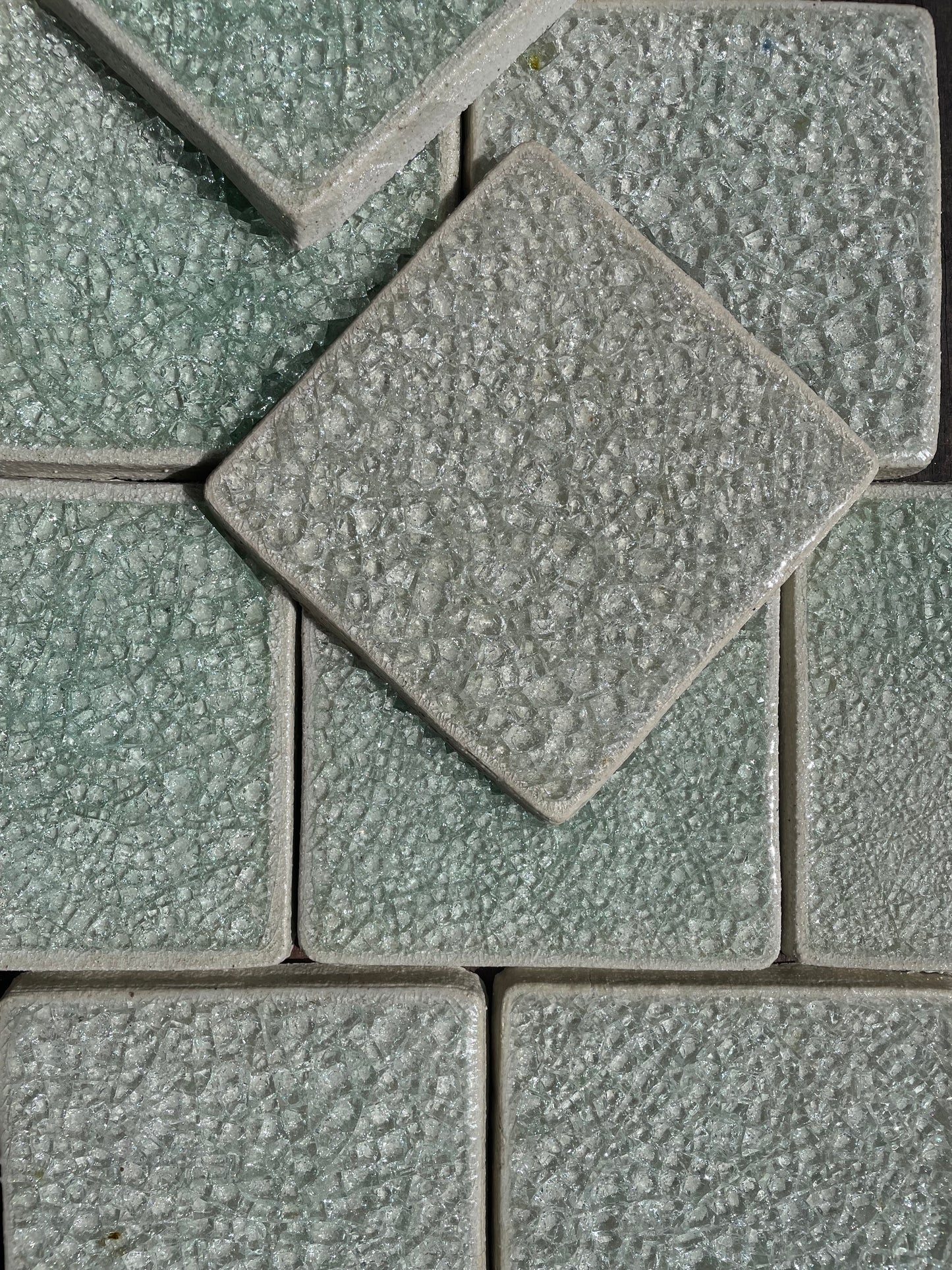 Quartz - Bespoke Crystal Glass Jewel Tiles: Set of 10