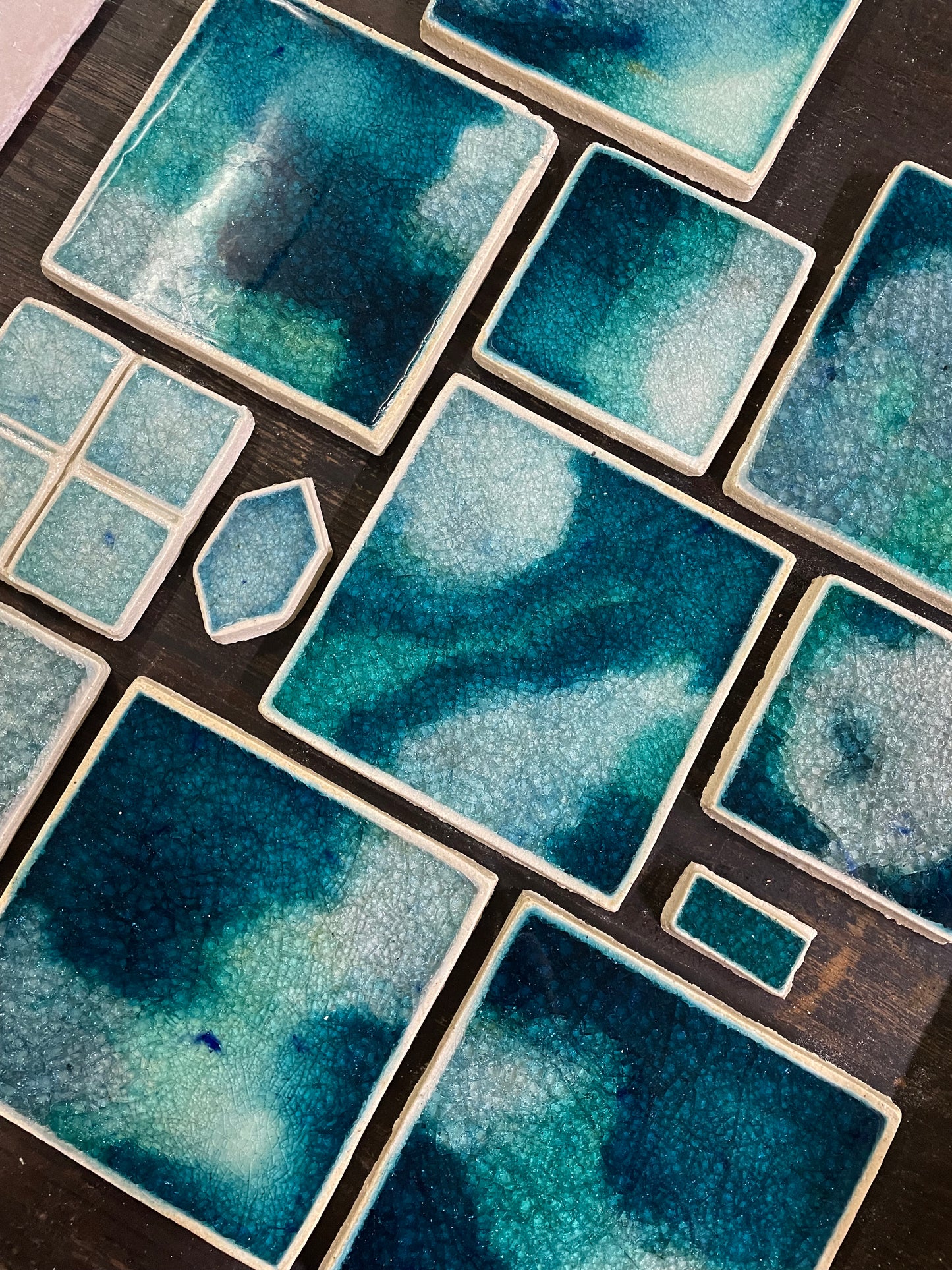 Bespoke Jewel Tiles in Motion 100 x 100 mm - Set of 10