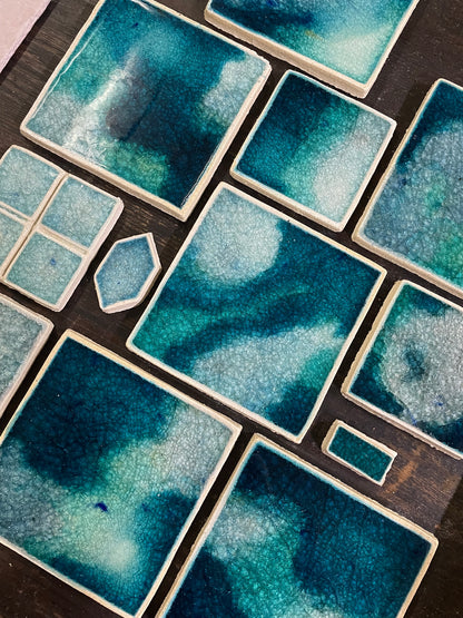 Bespoke Jewel Tiles in Motion - Set of 10