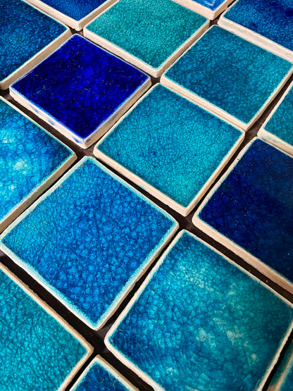Bespoke Crystal Glass Jewel Tile: Turquoise